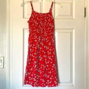 Orange floral summer dress